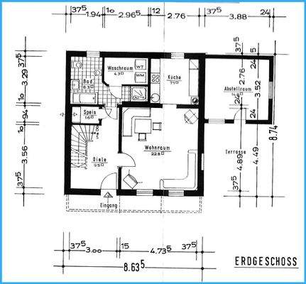 Grundriss Erdgeschoss ohne Anbau