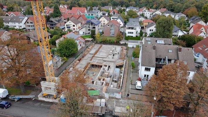 Rohbau Vogelperspektive Straßenansicht
