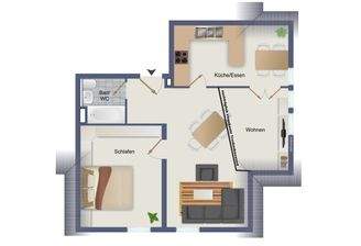 Grundriss mit Leichtbautrockenwand