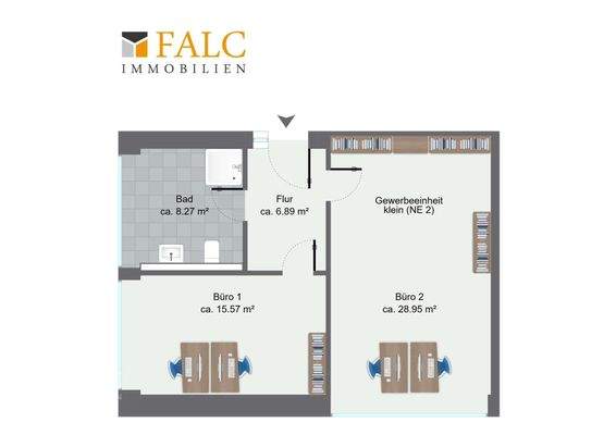 Grundriss kleine Büroeinheit