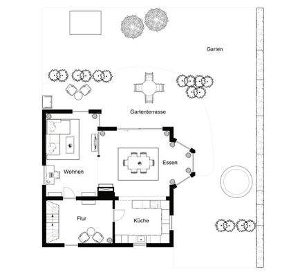 Erdgeschoss mit Garten