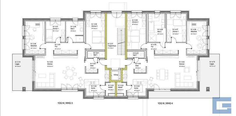 Haus Niemannsweg - 1. Obergeschoss