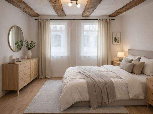 Schlafzimmer OG - Einrichtungsbeispiel (KI-generiert)