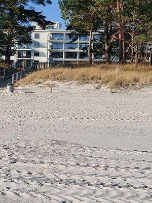 Ansicht der Balkone vom Strand aus