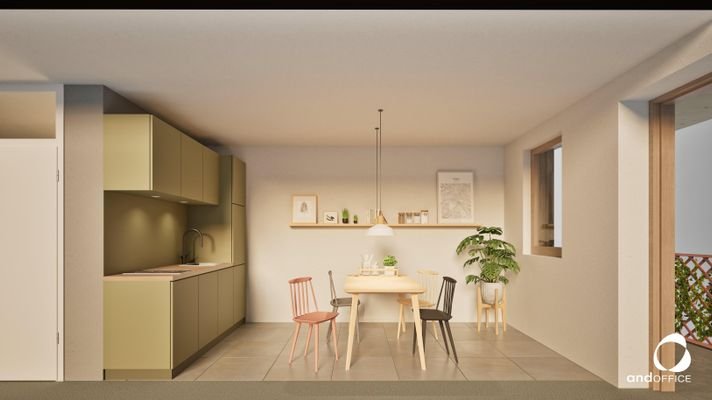 Küche mit Esszimmer