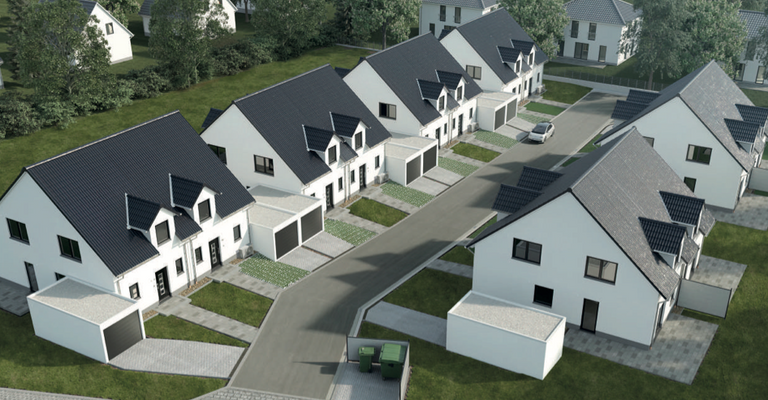 Visualisierung des fertigen Baugebietes