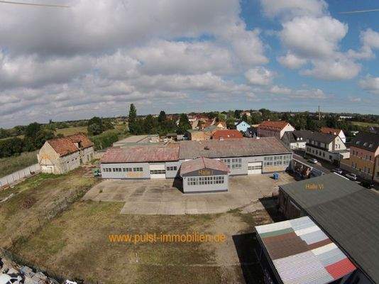 Luftild Gesamtübersicht. Die Halle III ist rechts