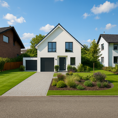 Visualisierung Baugrundstück mit Einfamilienhaus (Beispiel)