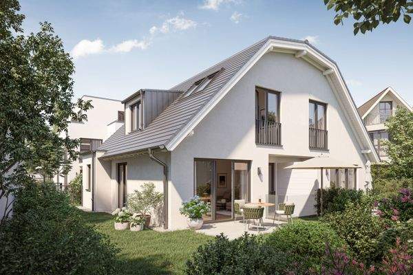 Doppelhaus in Gartenlage (Visualisierung)