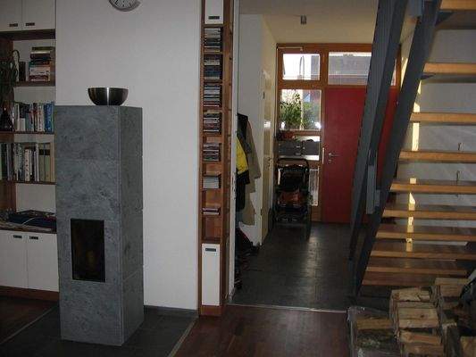 Kaminofen und Eingang