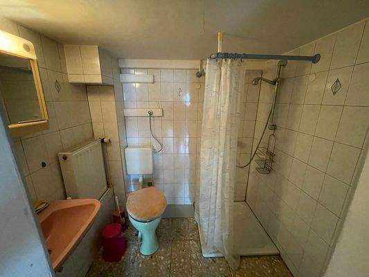 WC und Dusche im Keller