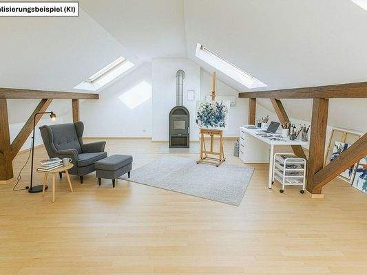 Atelier mit Kaminofen und Klimaanlage _Nutzfläche DG