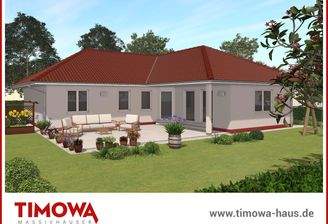 TIMOWA-Massivhäuser - Außenansicht des Bungalow "Drigge 143"