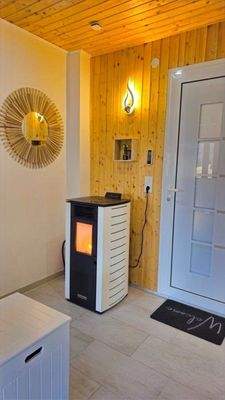 Der Pelletofen sorgt für Wärme