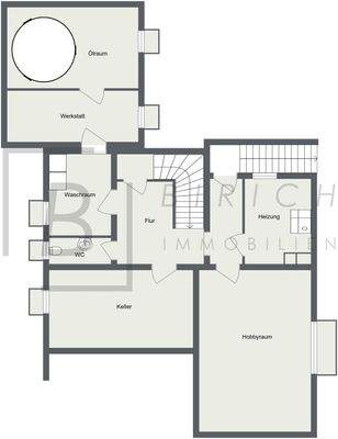 2D - UG. Bitte beachten Sie, dass der dargestellte Grundriss nicht maßstabsgetreu ist und lediglich der Orientierung dient.