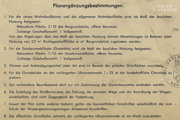 Auszug Bebauungsplan