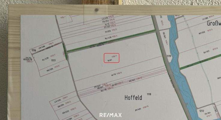 Plan mit Markierung vorl. Gr. Stk.