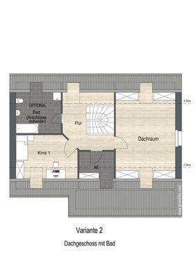 Dachgeschoss mit Bad