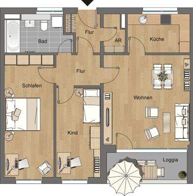 Grundriss der Wohnung