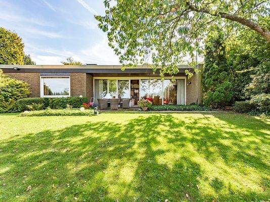 Rasenfläche hinter dem Haus