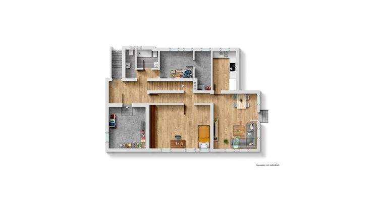 Grundriss Visualisierung Einliegerwohnung