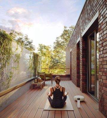 Seitliche Dachterrasse