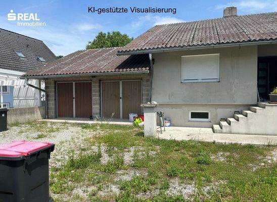 Zufahrt mit Garage KI gestützt