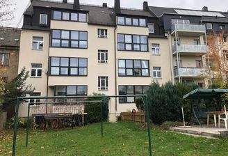 Chemnitz Blick vom Garten aufs MFH