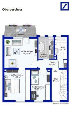 GR Obergeschoss - möbliert