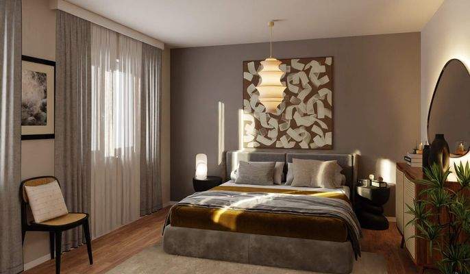 Helles und komfortables Schlafzimmer