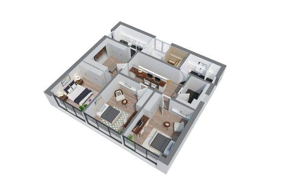 3D - Grundriss - OG - SV.A