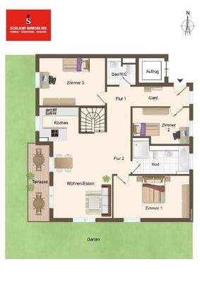 klarer und moderner Grundriss