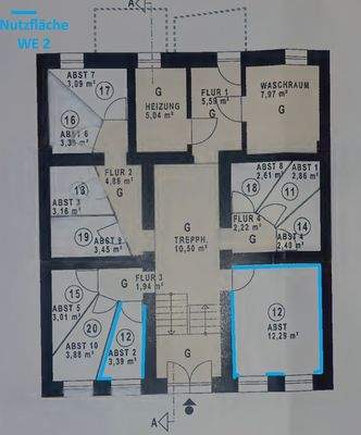 Grundriss Keller - Nutzfläche Wohnung Nr. 2