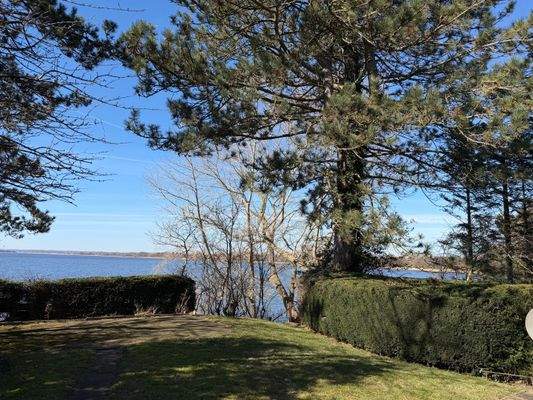 Blick vom Garten auf die Schlei