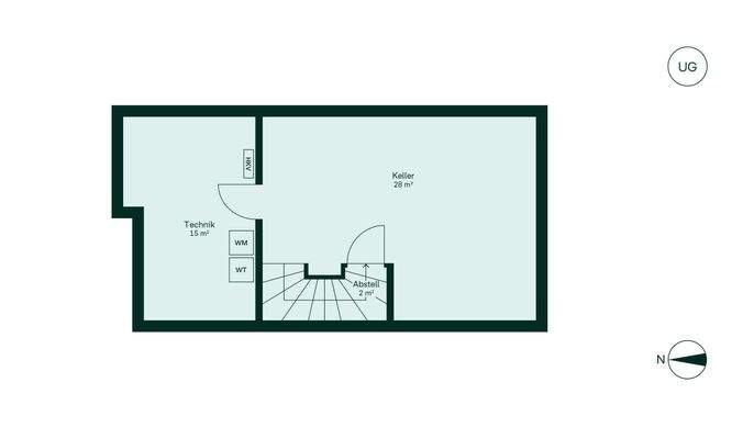 Hier gibt es genug Stauraum im Untergeschoss