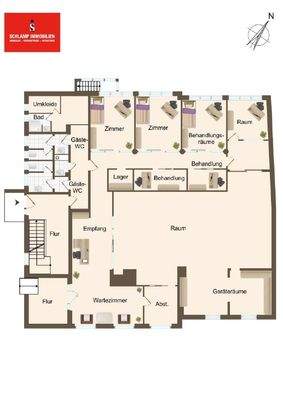 große Gewerbefläche im Erdgeschoss