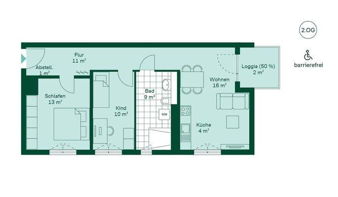 Barrierefreier und komfortabler Grundriss