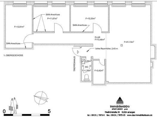 Grundrissausschnitt 1. OG_Büro