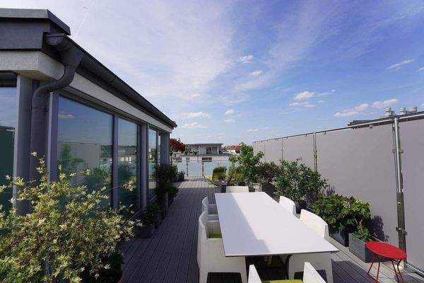 Dachterrasse mit Blick über Fürth