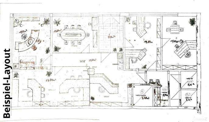 Beispiel-Layout-Plan-Büro