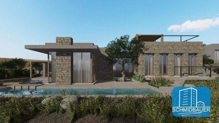 Kreta, Agios Georgios: Fantastisches Grundstück mit Baugenehmigung für ein Haus mit Gästehaus und Swimmingpool