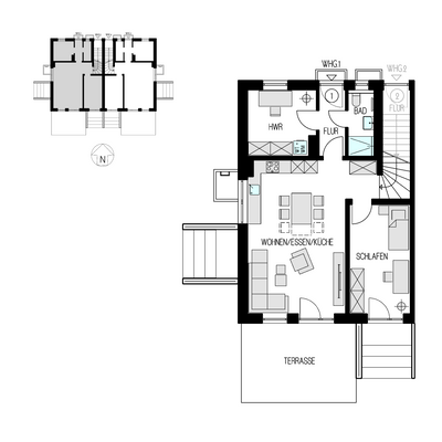 Wohnung 1 - Grundriss EG