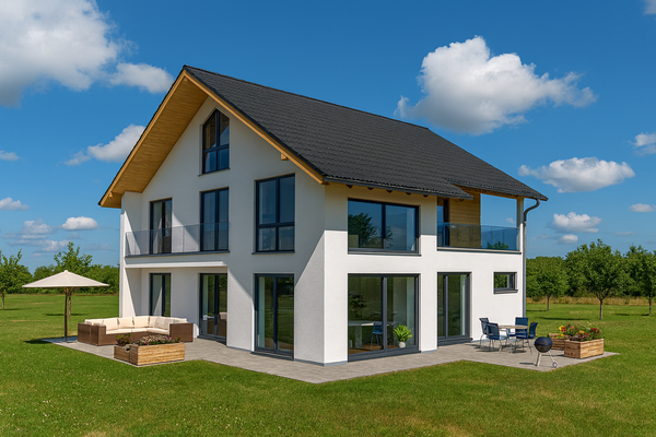 Süd-West-Ansicht mit Terrassen