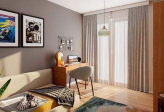 Ein hell erleuchtetes Kinderzimmer