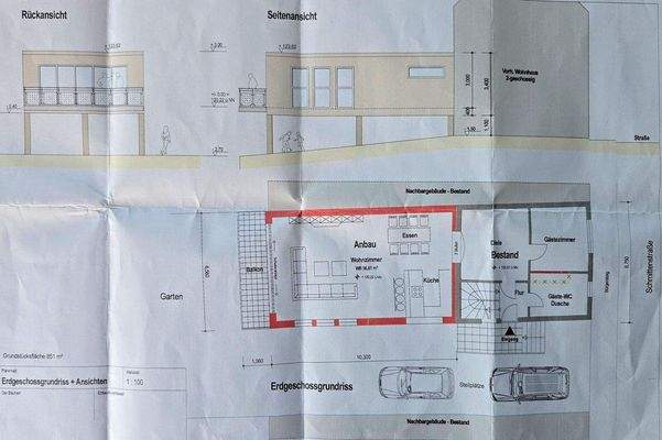 Grundriss Ansicht Neubau