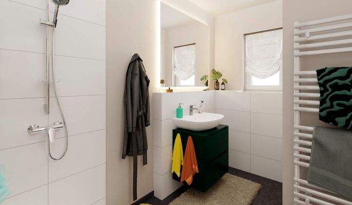 Modernes Tageslichtbad mit Dusche