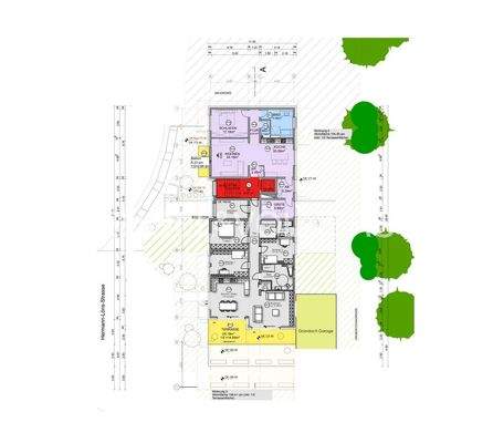 Grundriss Whg. 4 oben lila markiert