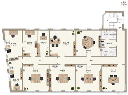 Grundriss ganze Etage