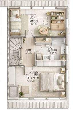 Grundriss OG WE 16 Parey