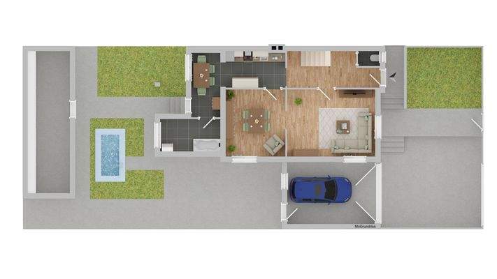 Grundriss EG und Garten